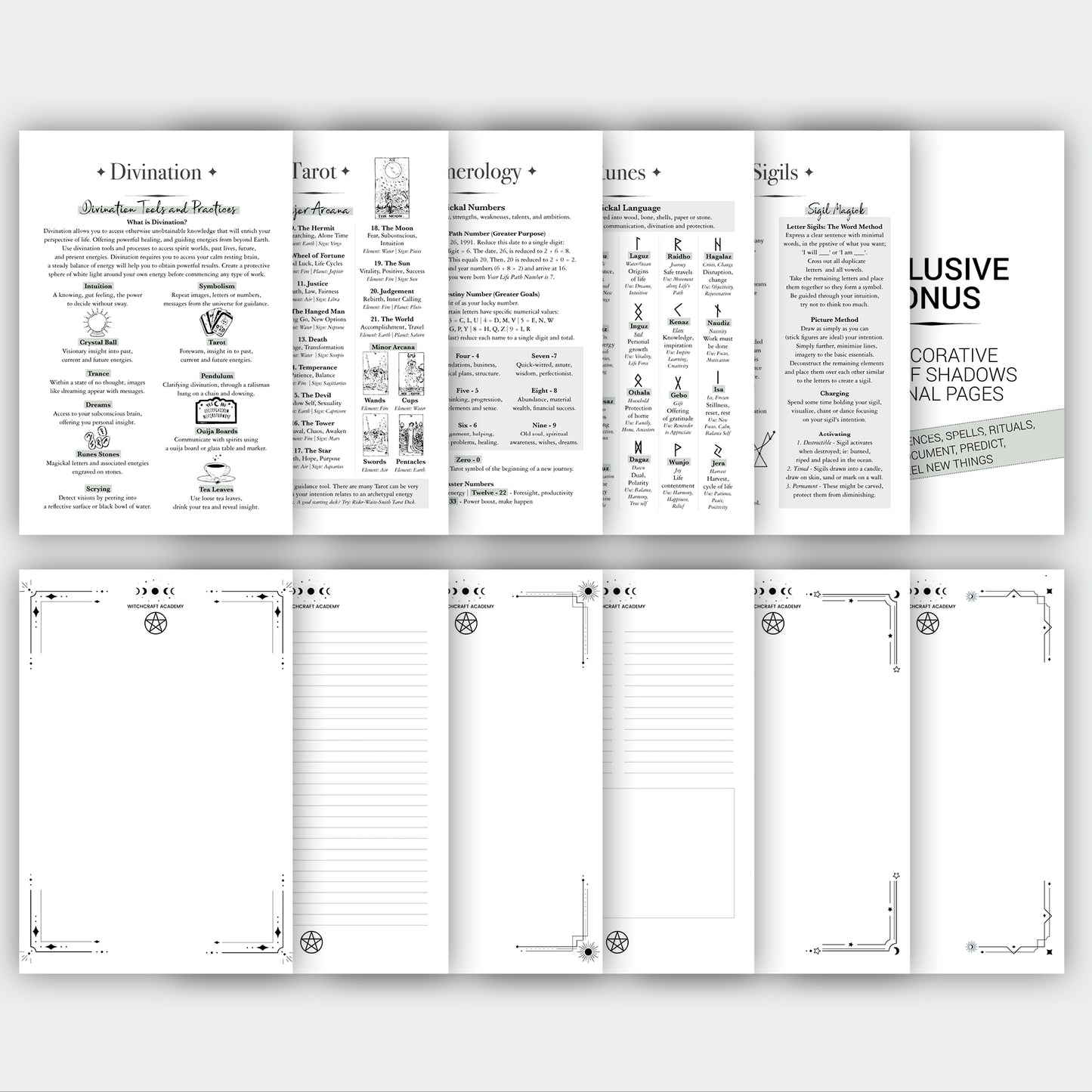 Spells and Magick Digital Witchcraft Bundle + Book of Shadows Guide
