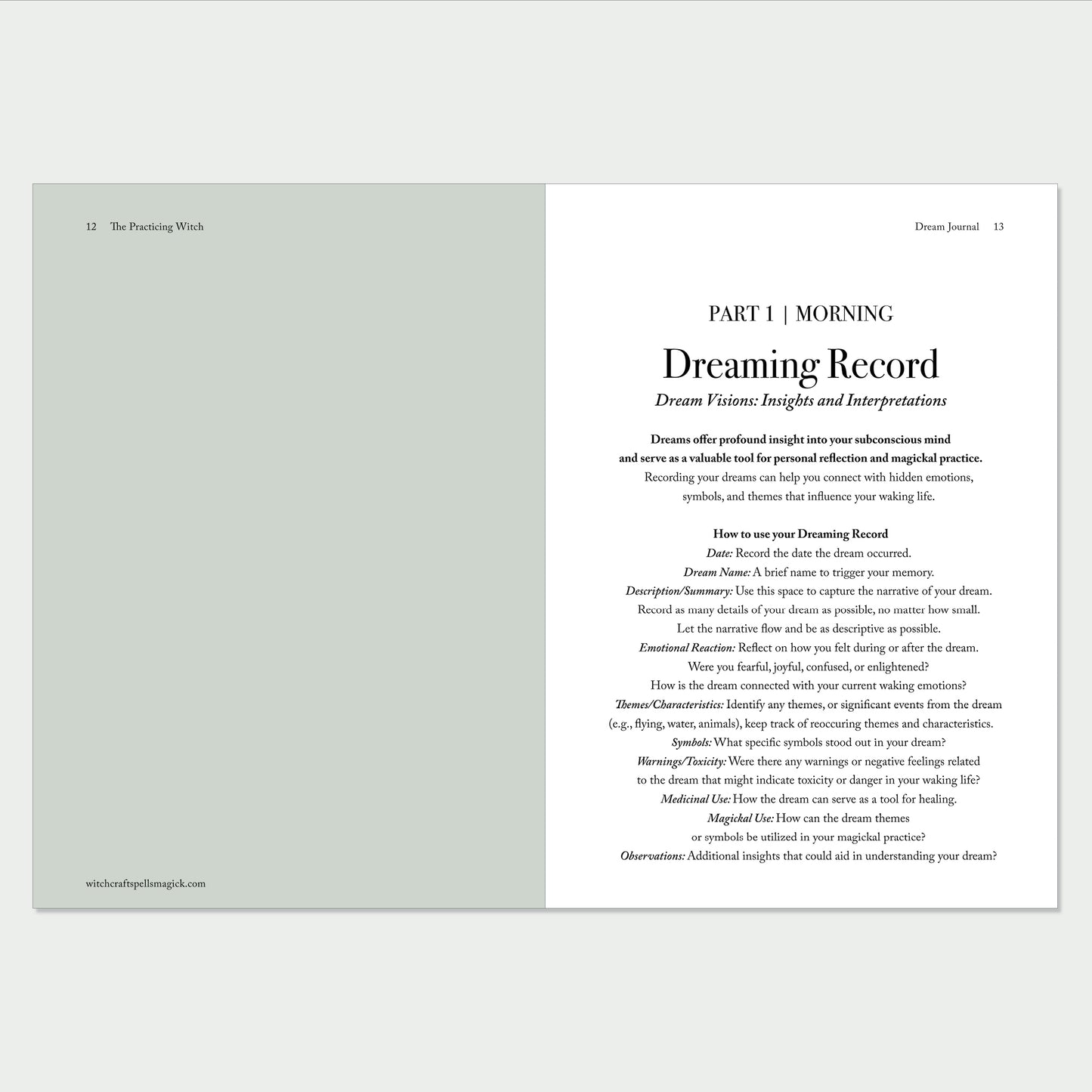 The Practicing Witch DREAM Journal. Discover the Magick of your Dreams