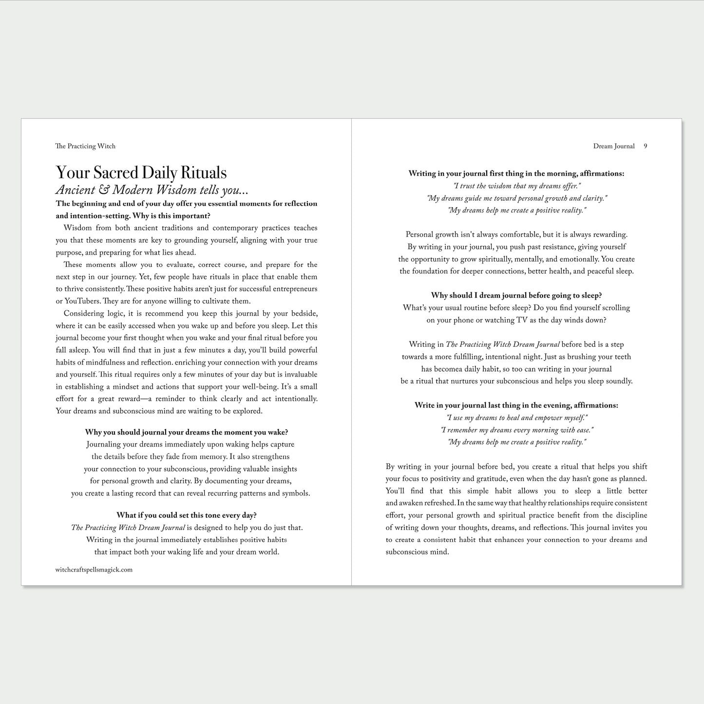 The Practicing Witch DREAM Journal. Discover the Magick of your Dreams