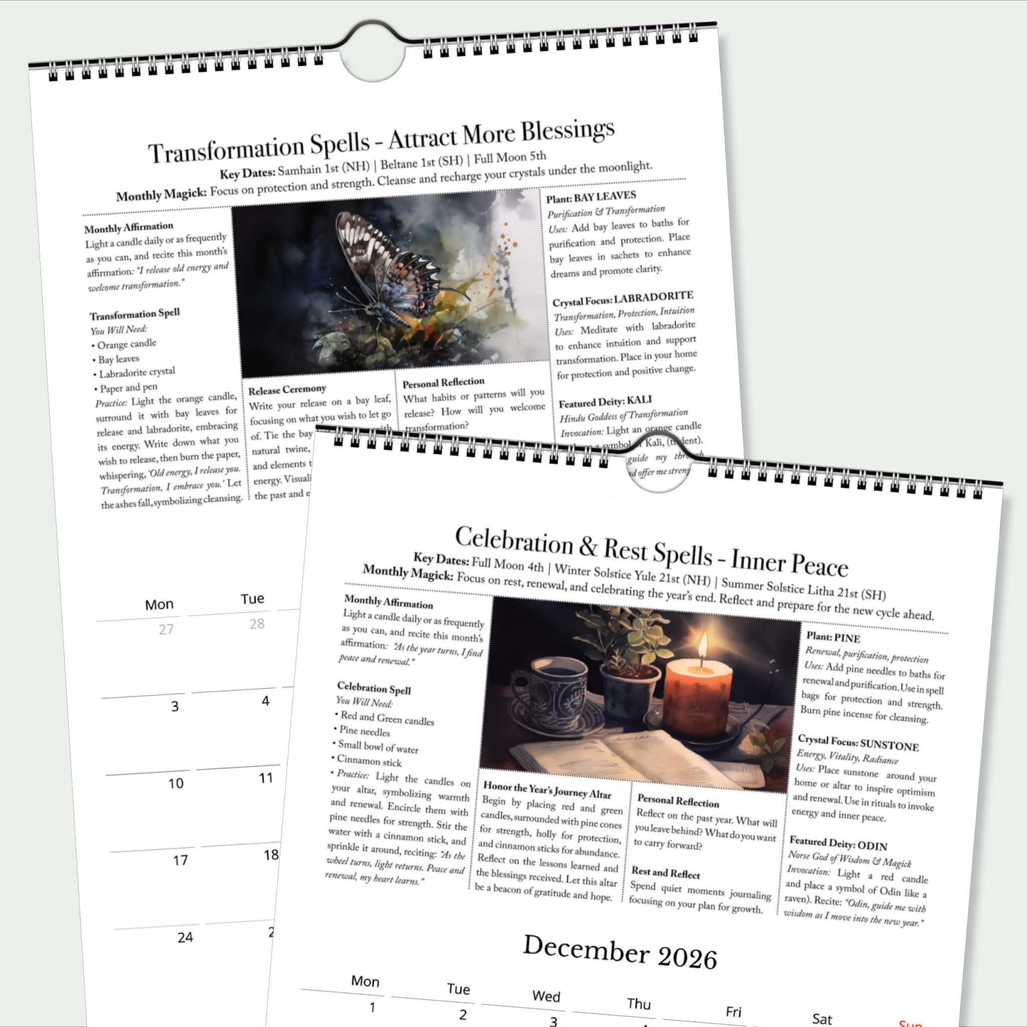 2026 Spellcraft Calendar for Witches – Monthly Spells, Rituals and Magick