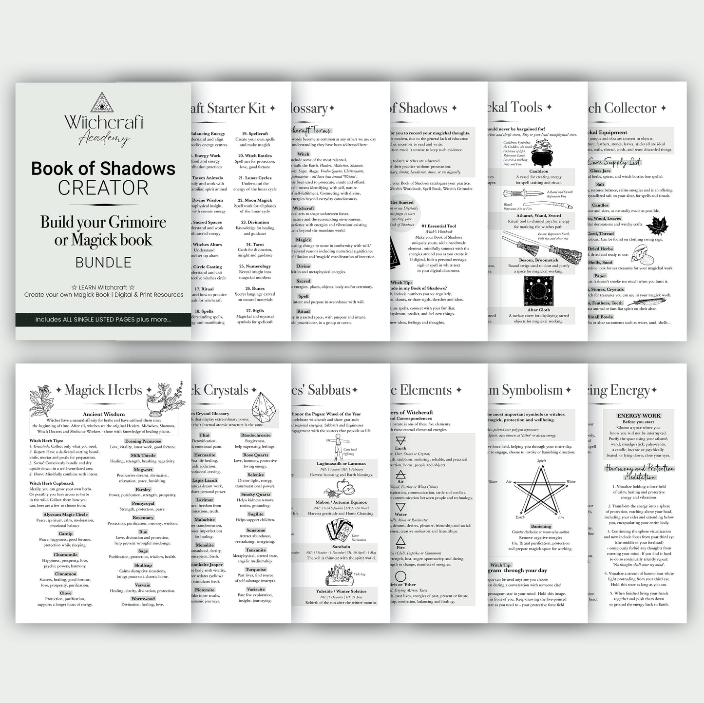 Create Your Own Magickal Grimoire with Book of Shadows Creator Digital Pages