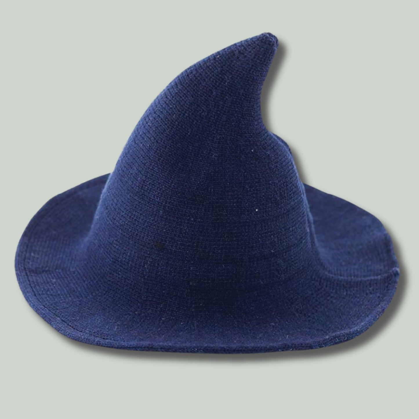 All-Season Witch Hat front view – A versatile witch hat made from a durable wool blend fabric, perfect for all seasons. In Navy.