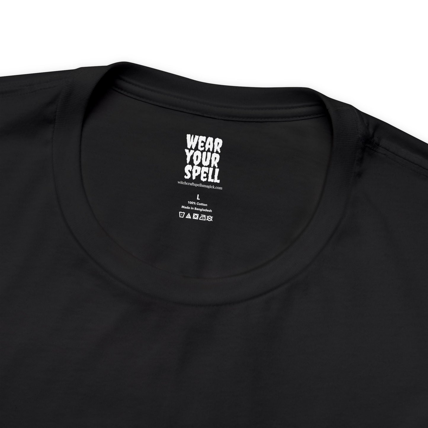 WEAR YOUR SPELL Witch T-shirt. Ward Off Negativity Spell. Magickal correspondence: Hexagram Sigil, Black Obsidian & Rosemary