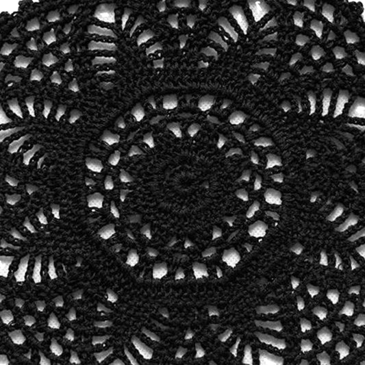 Witchy Elegant Crochet Black Doilies - Round Lace Doily, 8 inches (20cm)