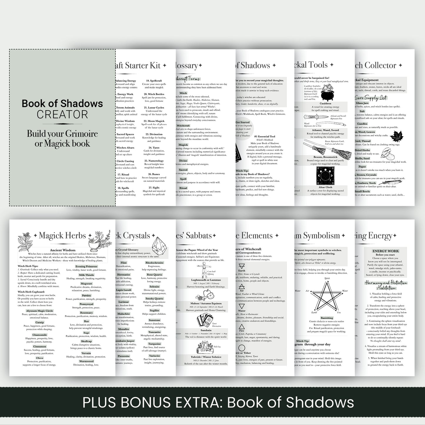 Spells and Magick Witchcraft Academy Digital Bundle + BofS Guide