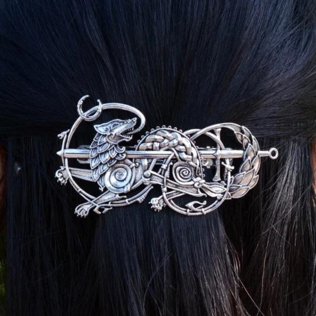 Viking Dragon Celtics Knot Hair Clip Pagan Hair Accessories