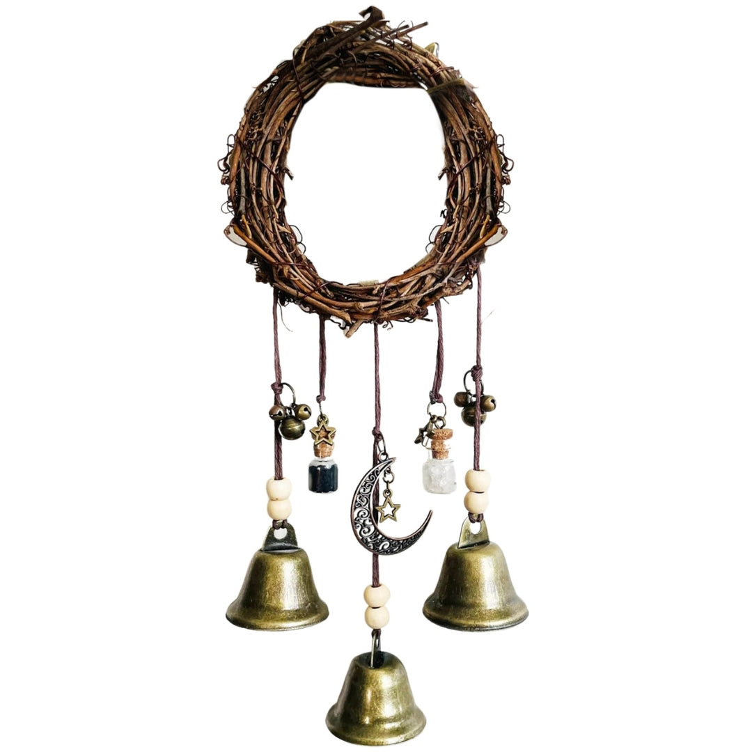 Witch Bells Home Decor Vine And Metal Witch Protection Wreath Handmade Witch  Bells Magic Wind Chimes