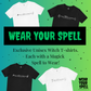 WEAR YOUR SPELL Witch T-shirt. Psychic Enhancement Lunar Spell. Magickal correspondences: The Moon, Magick & Mugwort
