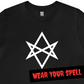 WEAR YOUR SPELL Witch T-shirt. Ward Off Negativity Spell. Magickal correspondence: Hexagram Sigil, Black Obsidian & Rosemary